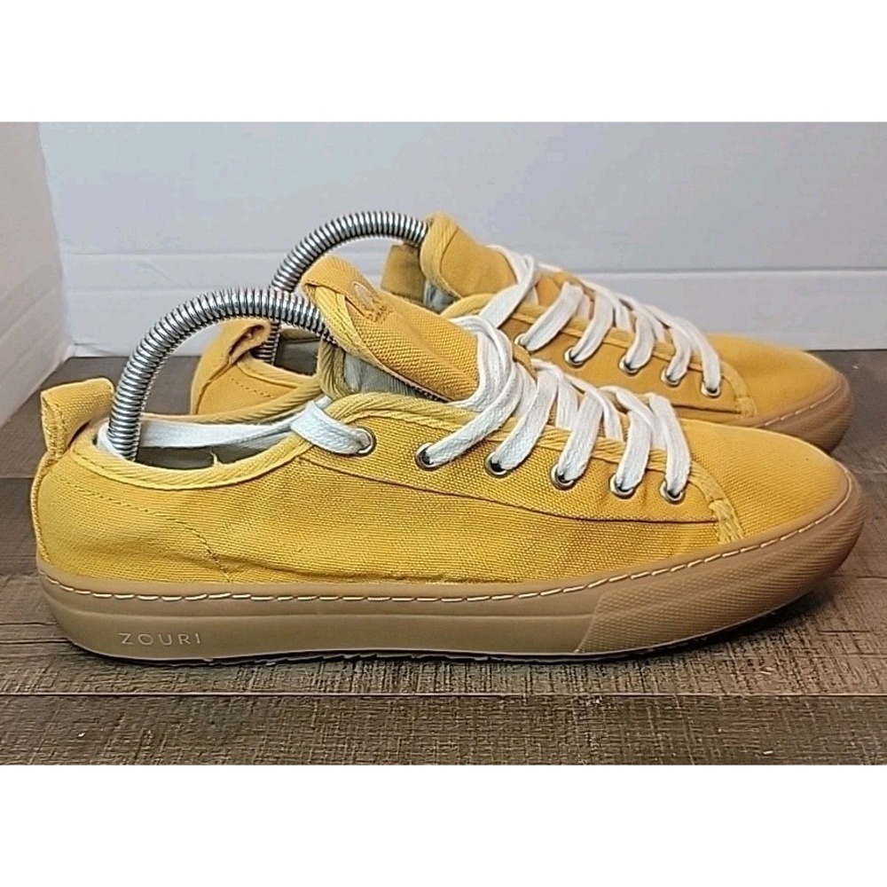 ZOURI Women's Sneaker Size 9  Mustard Eunicea‎ Gum Soles Organic Cotton
